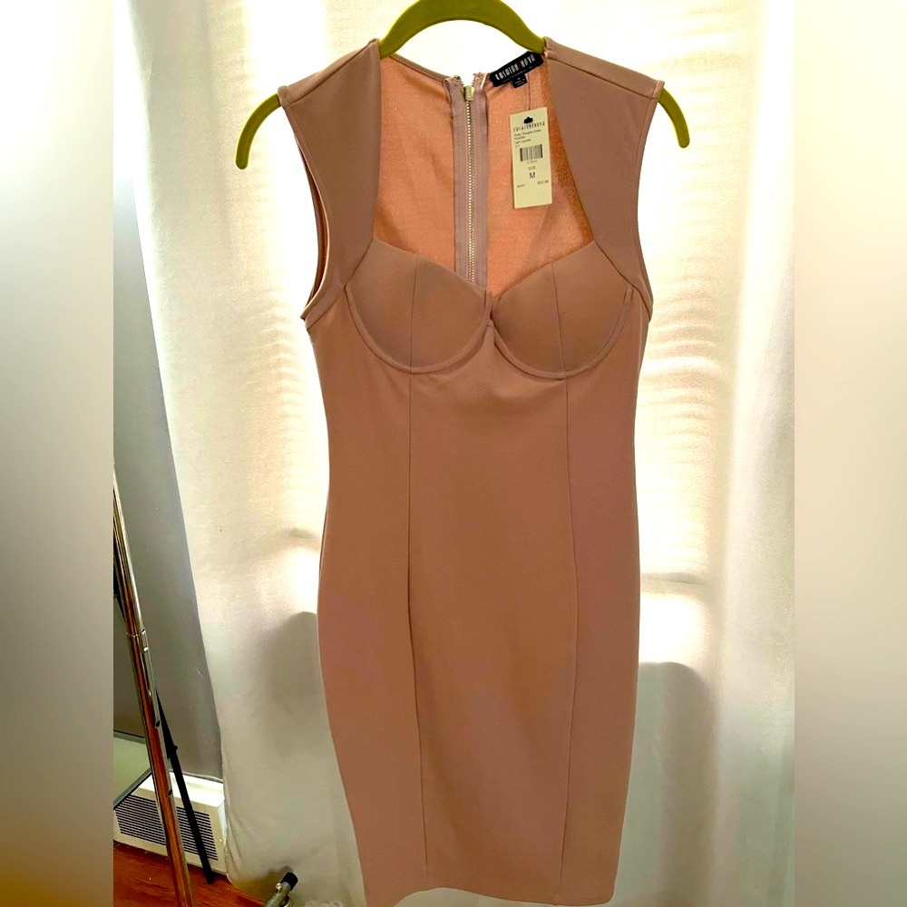 NWT Fashion Nova blush color dress. Size Medium